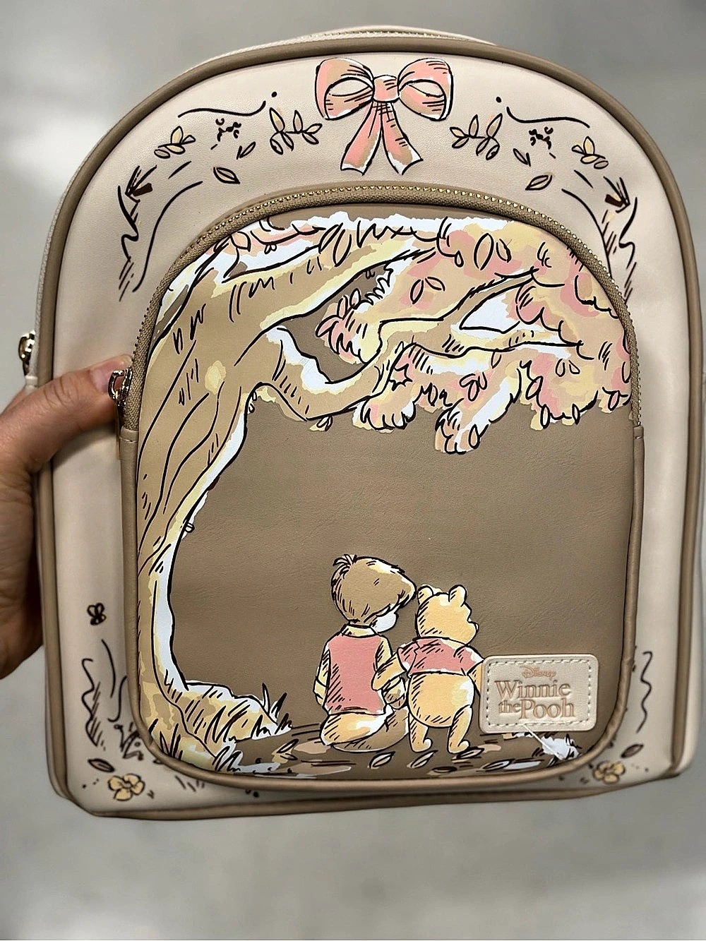 Winnie the Pooh backpack Beige Pink NWT